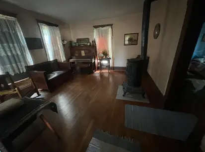 A darkened view of the inside of the villisca house